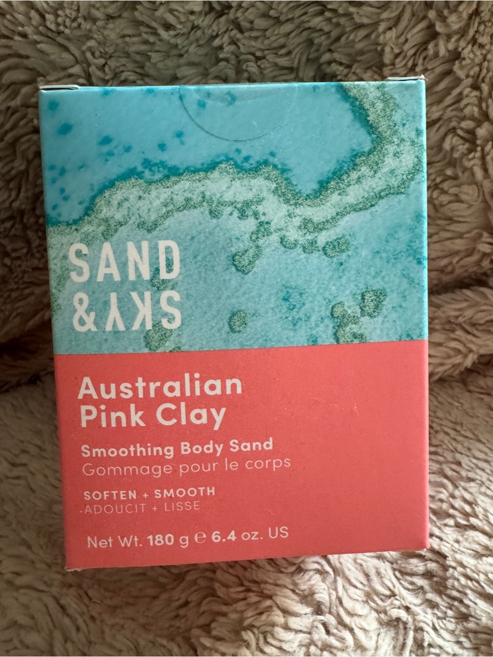 Sand & Sky Australian Pink Clay Body Exfoliant - Coral & Teal Packaging